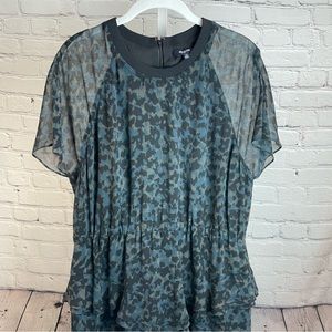 NWT Madewell Radiant Dress Inkspot Leopard size 12